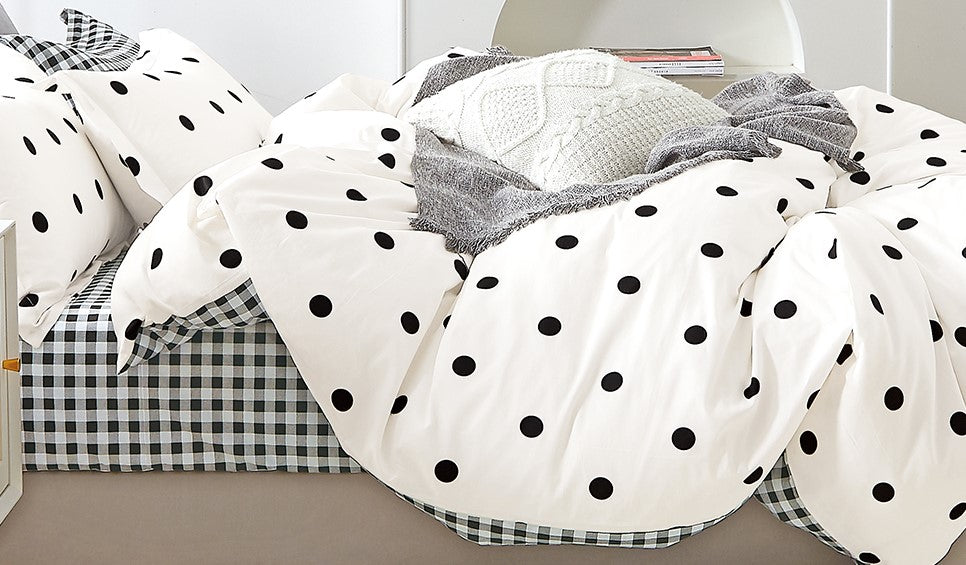 Clark Black and White Polka Dots 100% Cotton Comforter Set